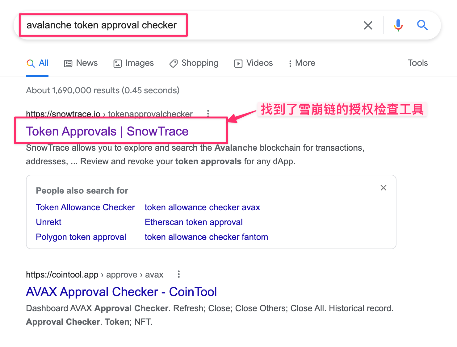 雪崩链的授权检查工具在谷歌的搜索结果